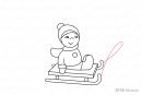 Поэтапное рисование человека на санках для детей