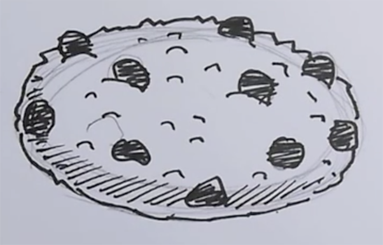 Печенье с шоколадной крошкой нарисованное