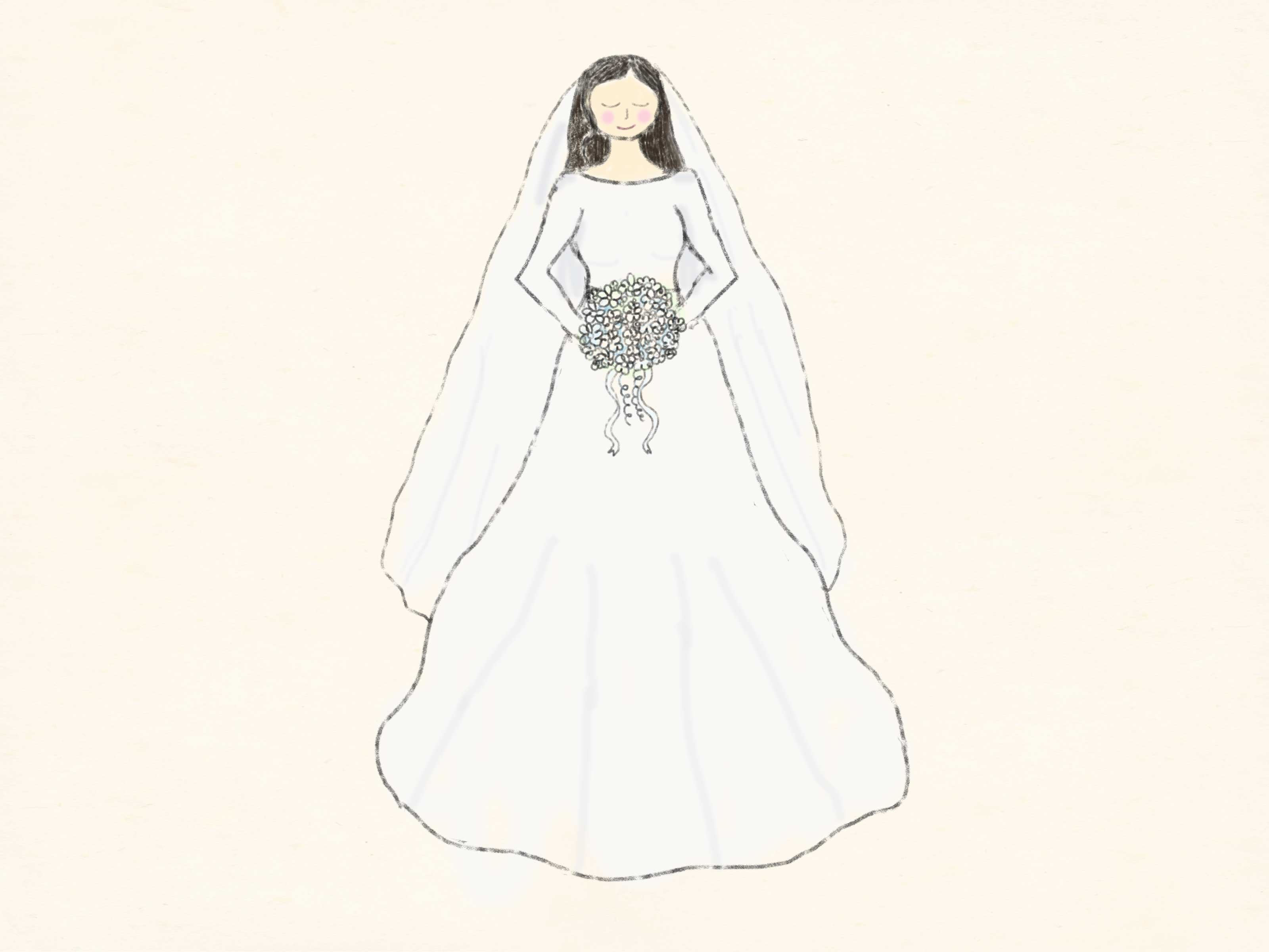Платье невесты срисовка