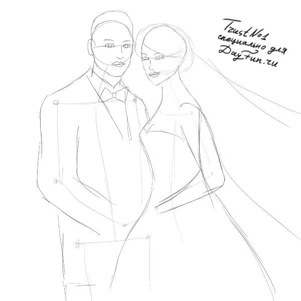 Раскраска жених и невеста