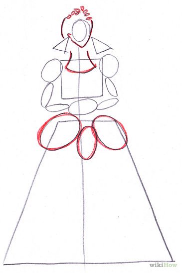 Нарисовать королеву карандашом поэтапно