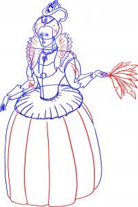 Нарисовать королеву карандашом