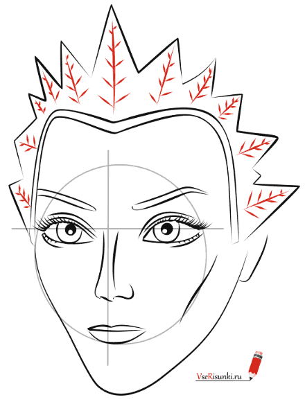 Контур снежной королевы для рисования