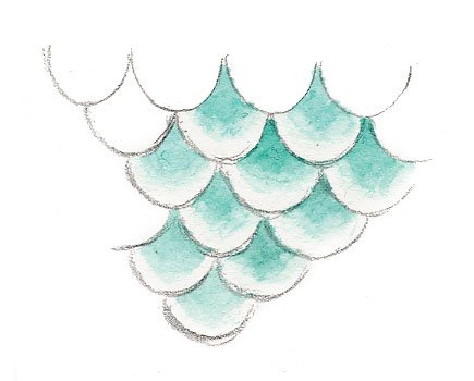 Чешуя акварель