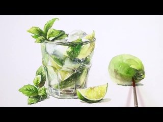 Мохито акварель