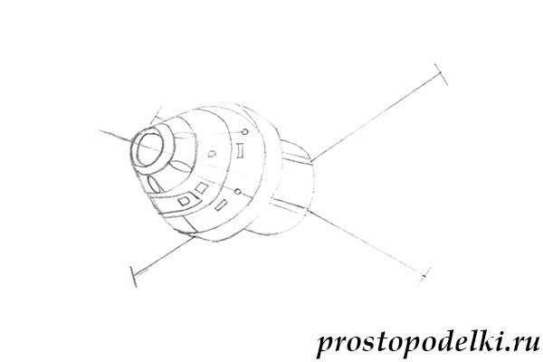 Спутник карандашом поэтапно