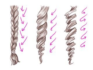 Рисунок жгутов волосы