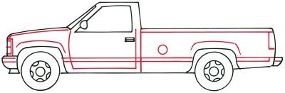 Рисунок карандашом машина поэтапно пикап