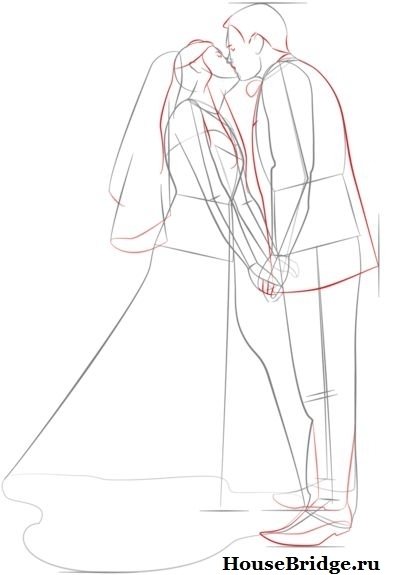 Нарисовать свадьбу поэтапно