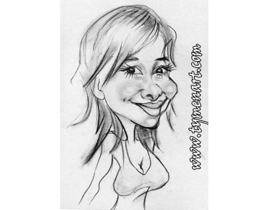 Карикатура девушки карандашом