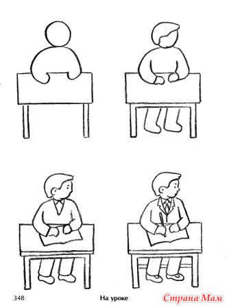 Поэтапное рисование стула