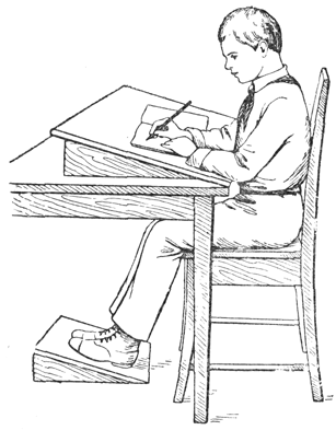 Рисунок мальчик под партой