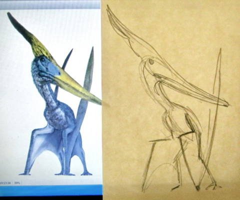 Как рисовать птеродактиля
