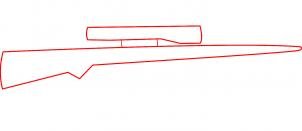 Поэтапное рисование ружье