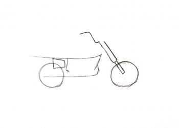 Рисунок Альфа мотоцикл карандашом поэтапно для начинающих