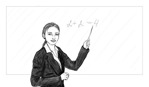 Рисунок учителя карандашом