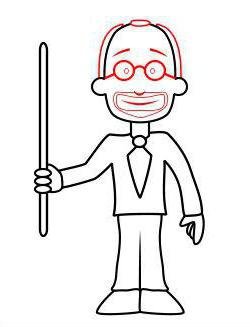 Голову учителя нарисовать карандашом для детей