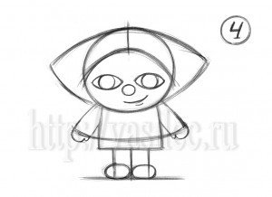 Поэтапное рисование домовенка Кузи