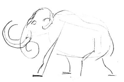 Мамонт поэтапное рисование