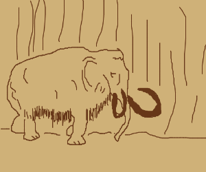 Поэтапное рисование мамонта для детей