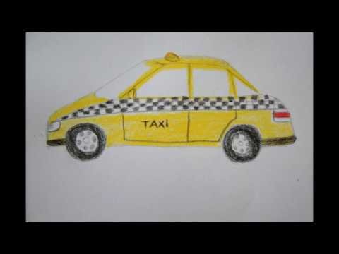 Рисование такси поэтапно