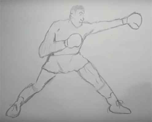 Поэтапное рисование боксера