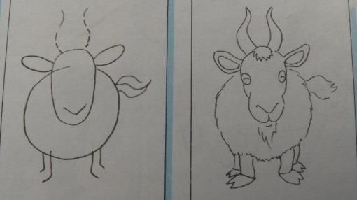 Рисование в средней группе коза
