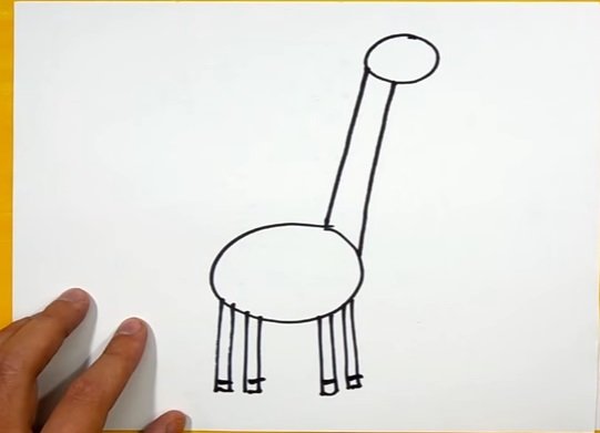 Рисование Жираф схема для старшей группы
