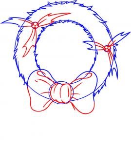 Новогодний венок поэтапное рисование