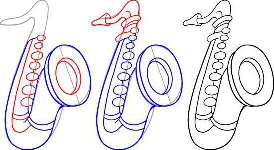 Нарисовать саксофон