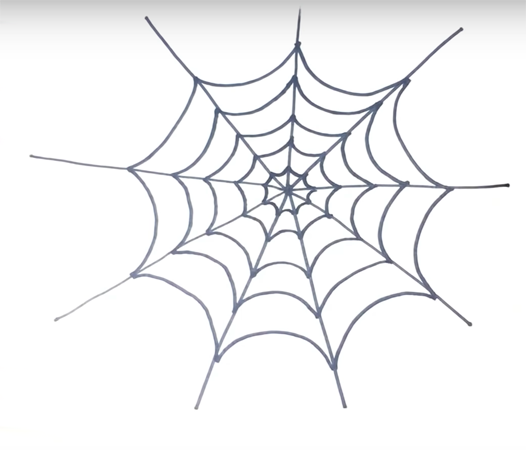 Рисование узора паутинки