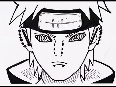 Наруто Яхико раскраска