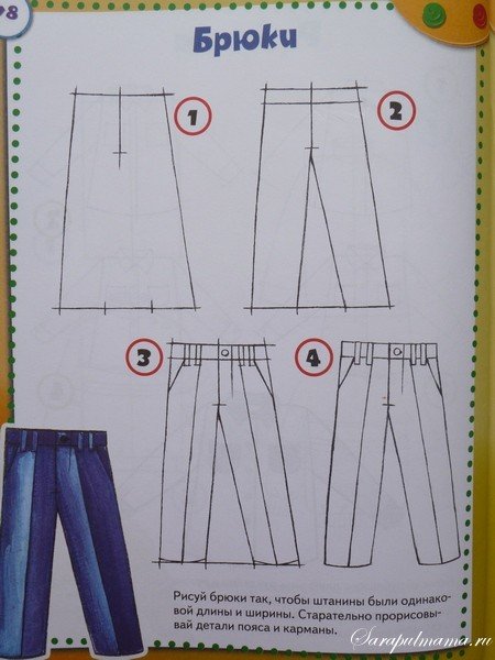 Схема рисования одежды для детей