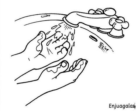 Раскраска мытье рук для детей
