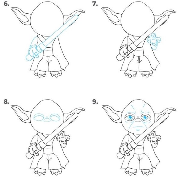 Малыш йода нарисовать