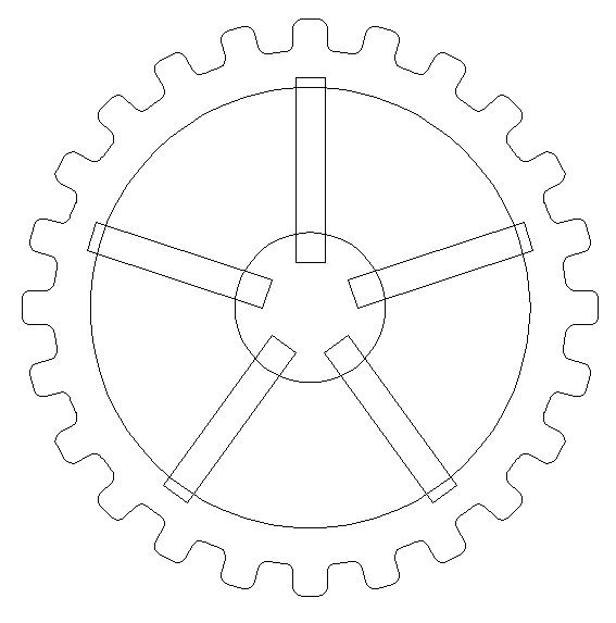 Начертить шестеренку