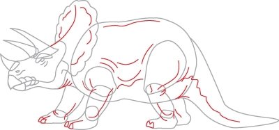 Поэтапное рисование динозавра с крыльями