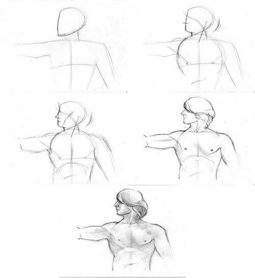 Поэтапное рисование парня