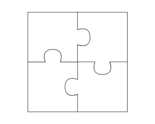 Пазл из 4 частей шаблон