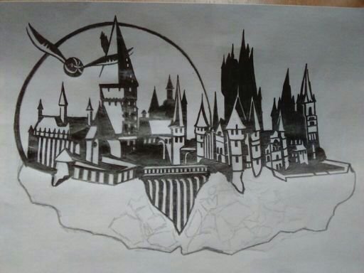 Пейзаж ручкой Хогвартс
