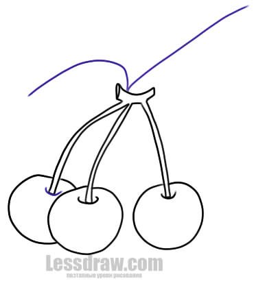 Поэтапное рисование вишни