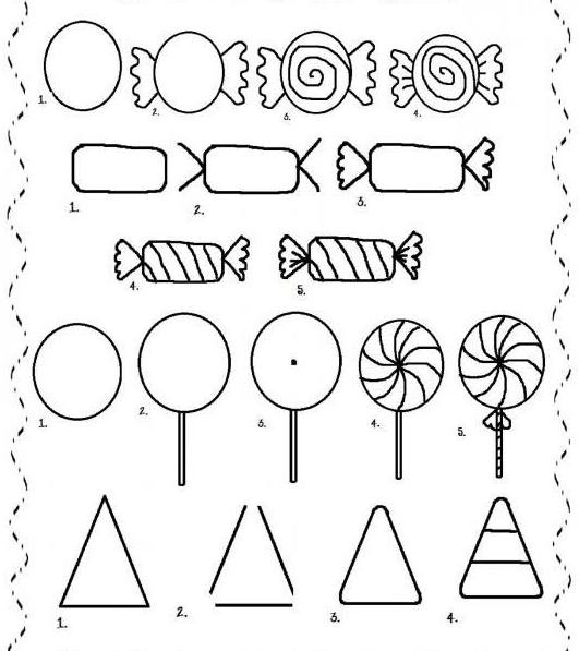 Рисование конфеты в средней группе