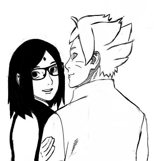 Боруто и Сарада чб