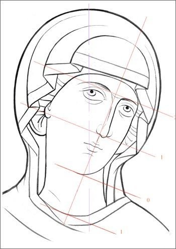 Прорись Лика Богородицы