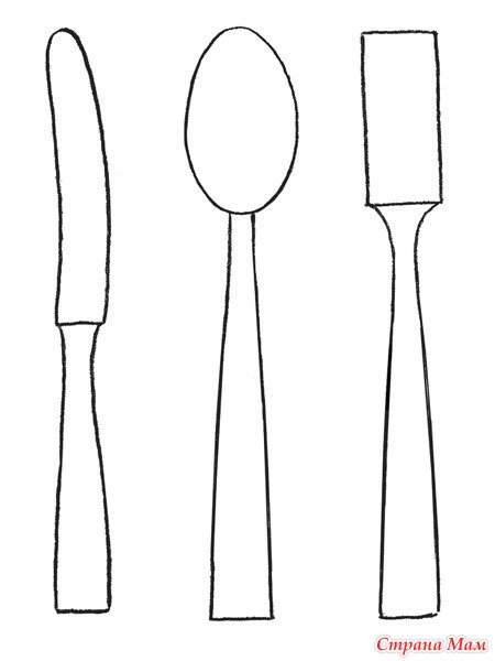 Столовые приборы карандашом