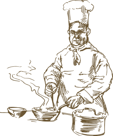 Раскраска повар для детей