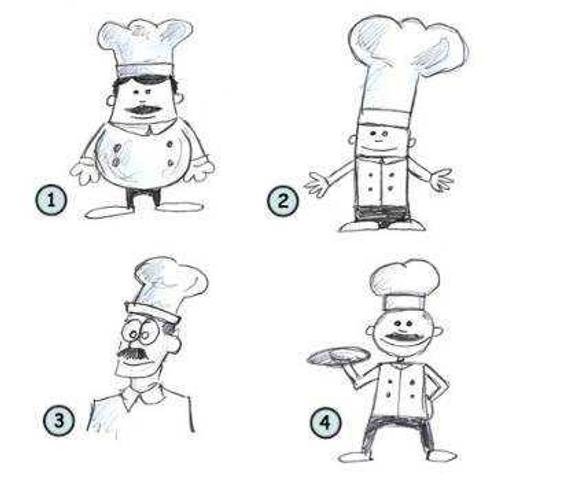 Поэтапное рисование повара