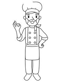 Поэтапное рисование повара для детей