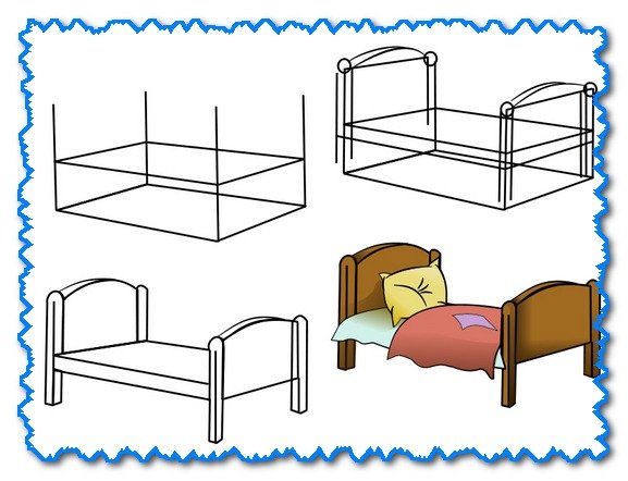 Поэтапное рисование мебели