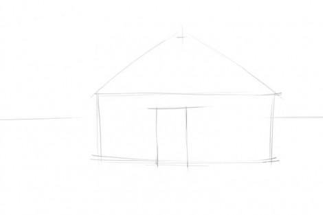 Юрта поэтапное рисование